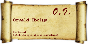 Ozvald Ibolya névjegykártya